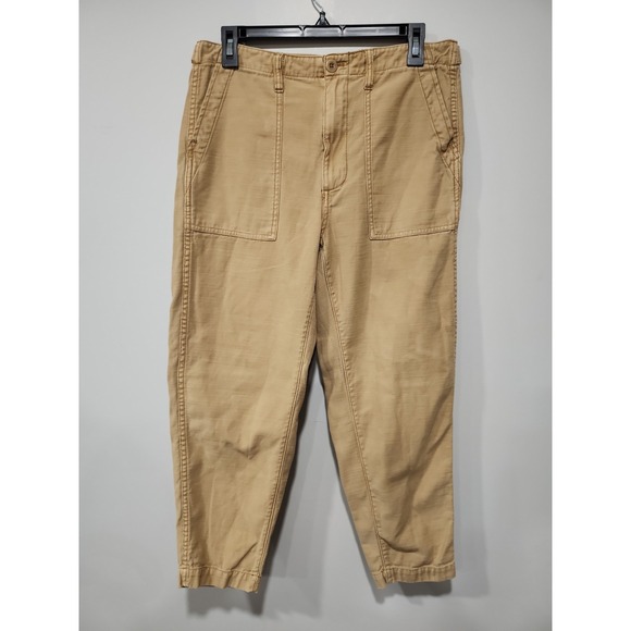 Madewell Pants - Madewell Cargo Pants Womens 27 Beige High Rise Pockets 100% Cotton Deep Pockets